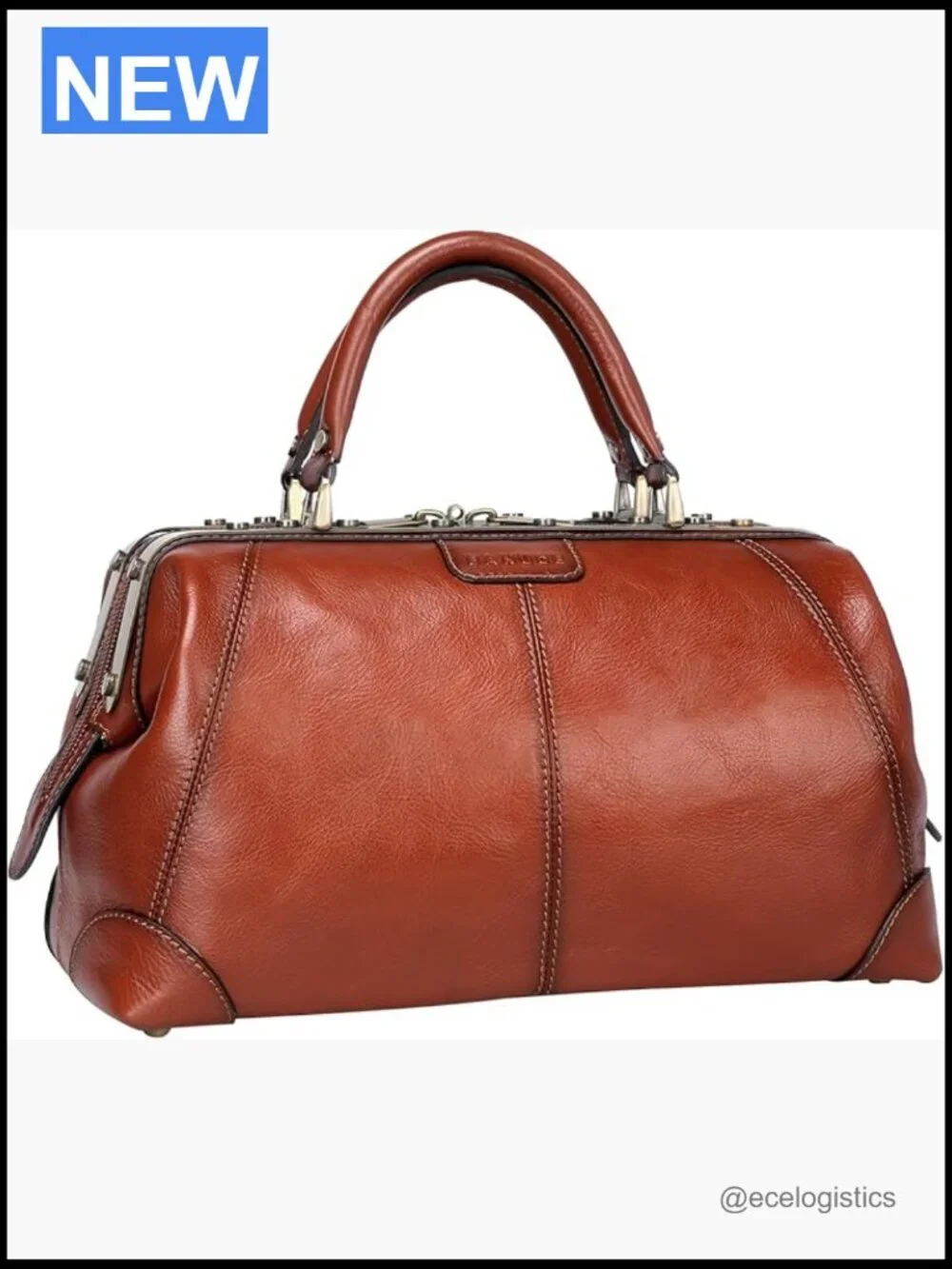 Vintage Full Grain Italian Leather Doctor Satchel - Fits 9.7